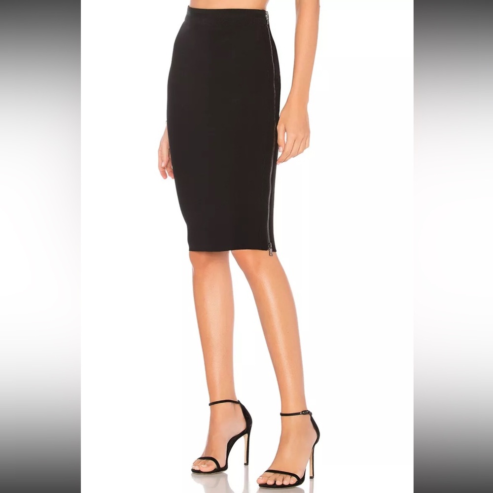 James Perse Black Side Zip Pencil skirt